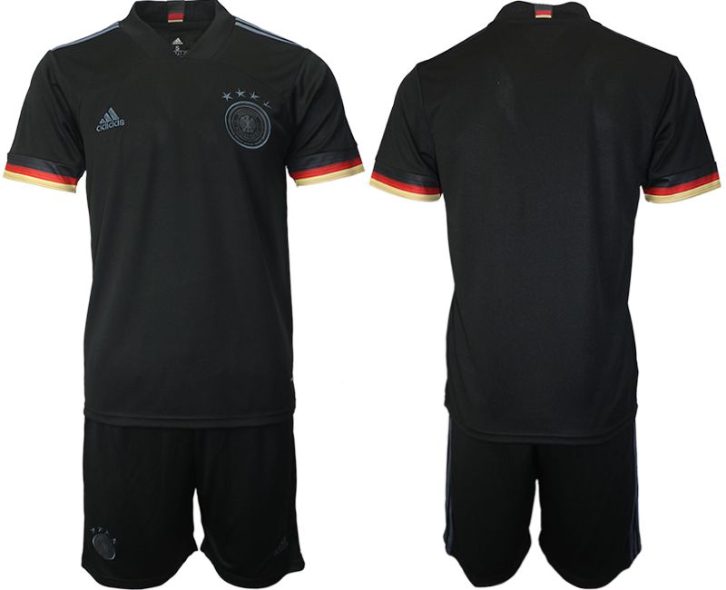 Men 2020-2021 European Cup Germany away black blank Adidas Soccer Jersey->germany jersey->Soccer Country Jersey